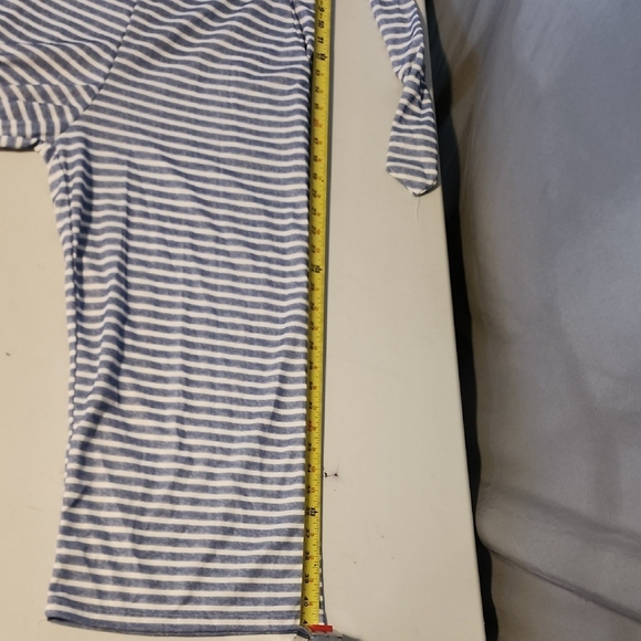 Striped Blue and White Jumpsuit - Picture 5 of 9